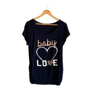Maternity Graphic Ruching T Shirt  Women's L